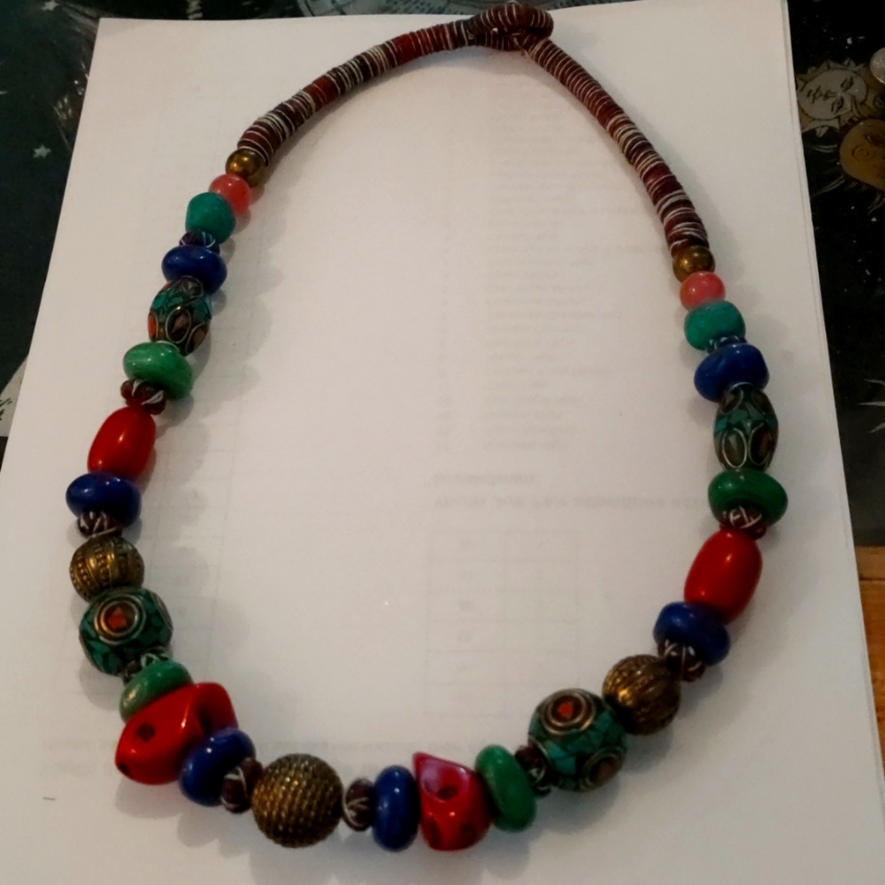 Indian stone and beaded necklace